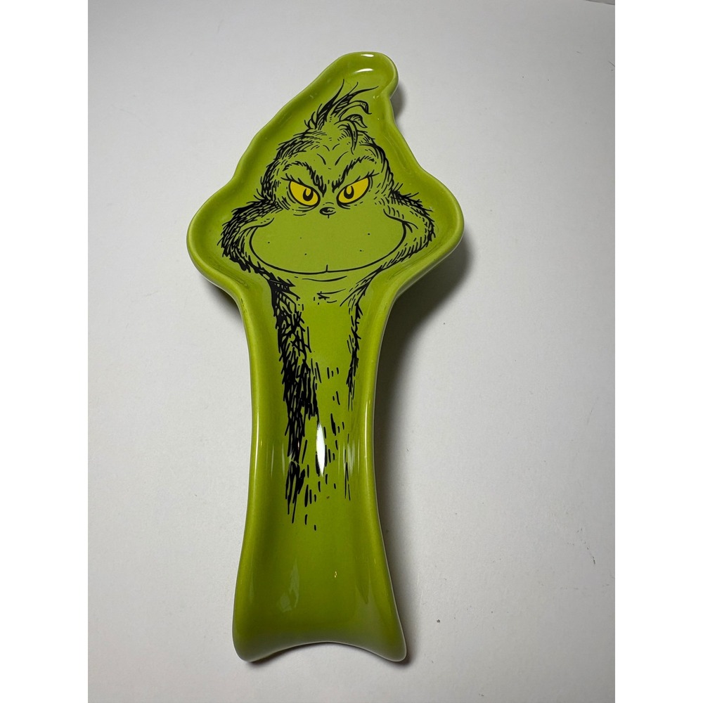Dr Seuss The Grinch Ceramic Spoon Rest Lime Green Holiday Kitchen Decor